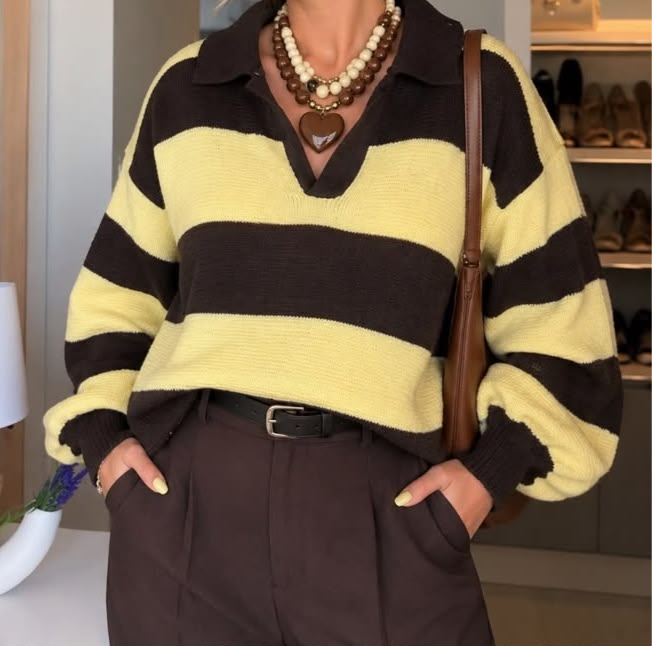 Buso Valentina amarillo con marrón