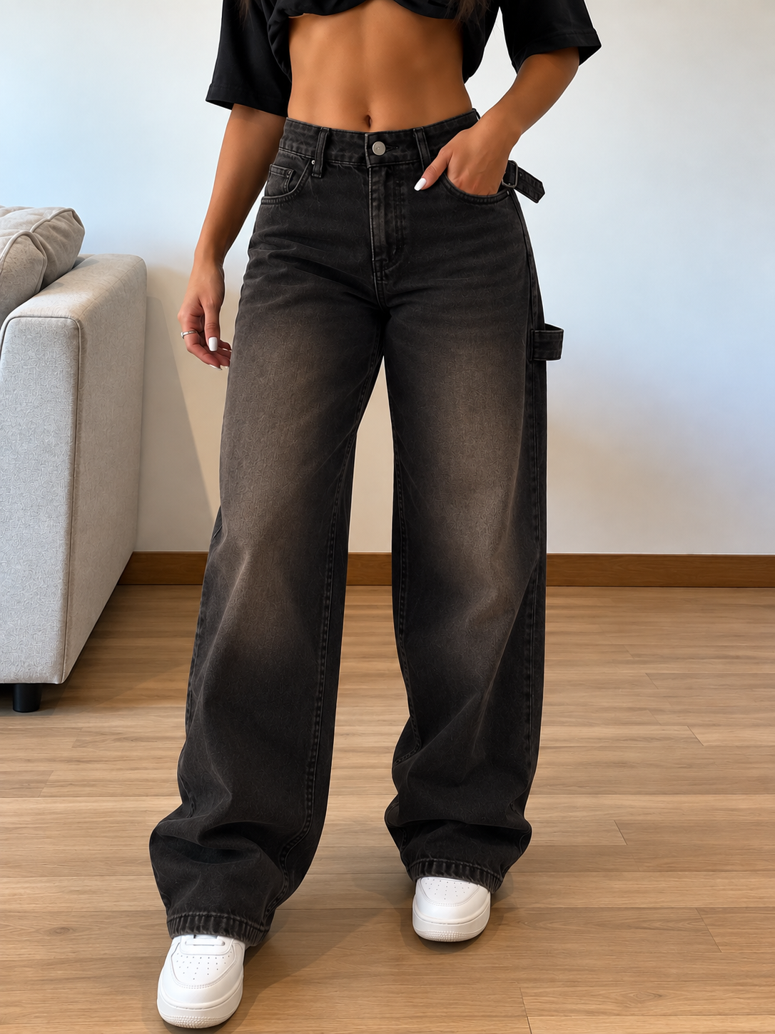 Jean Aladdin negro - vista frontal