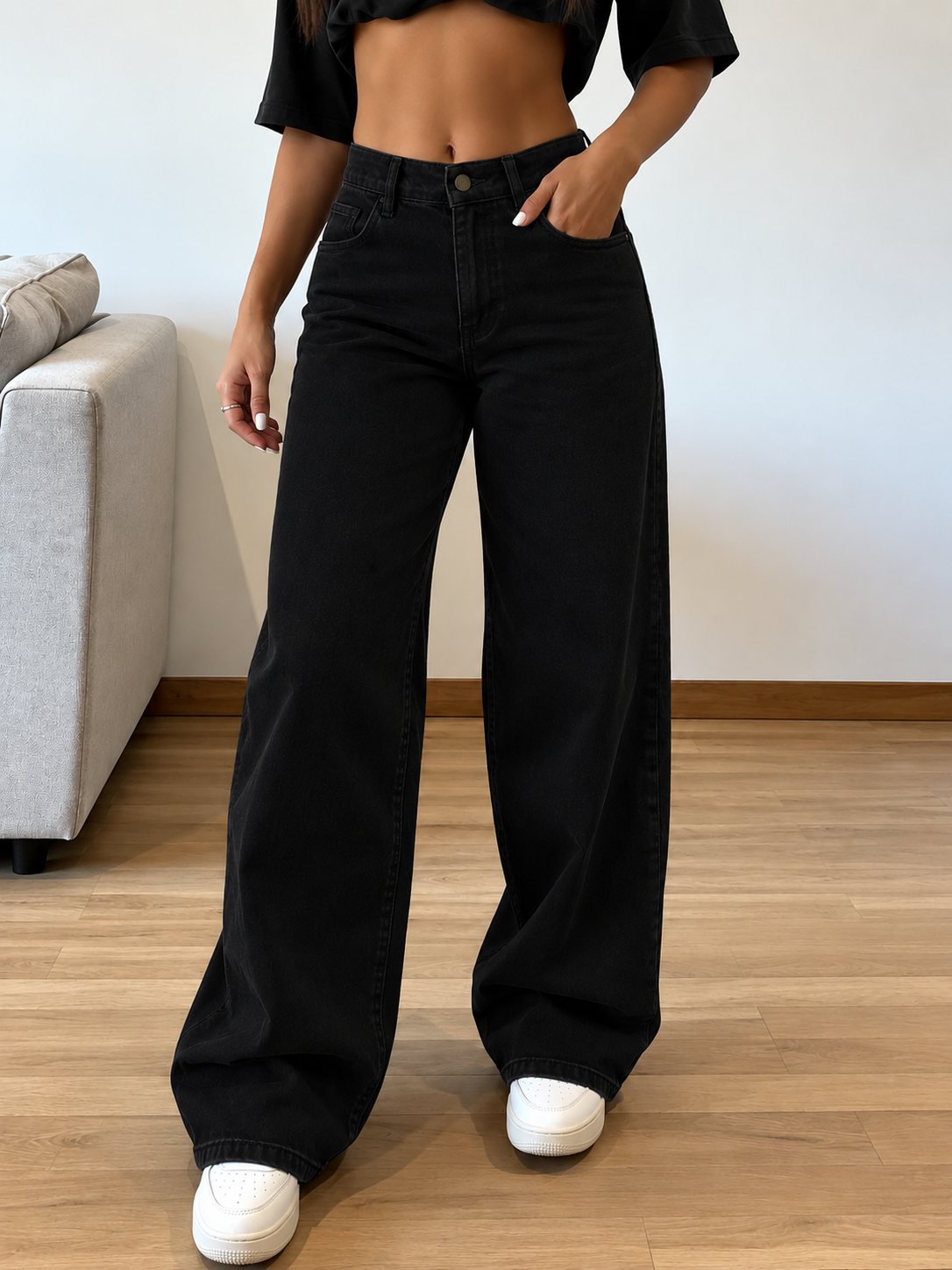 Jean Noir negro tiro alto