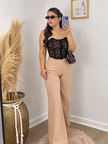 Pantalón Palazzo beige
